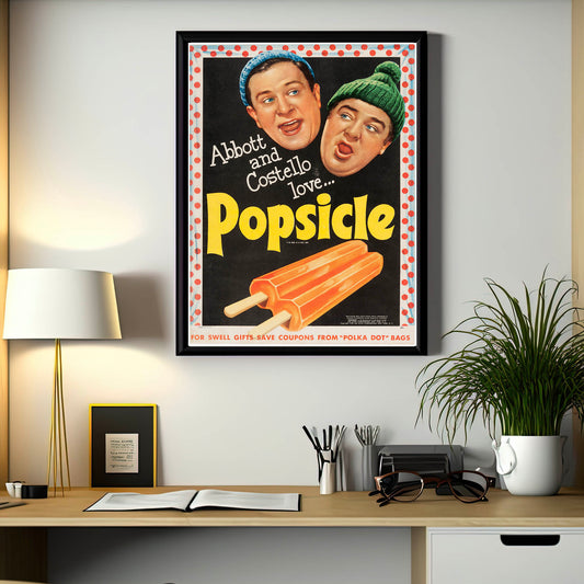 Abbott & Costello Love Popsicle Advertisement 1940s Ready To Frame A3