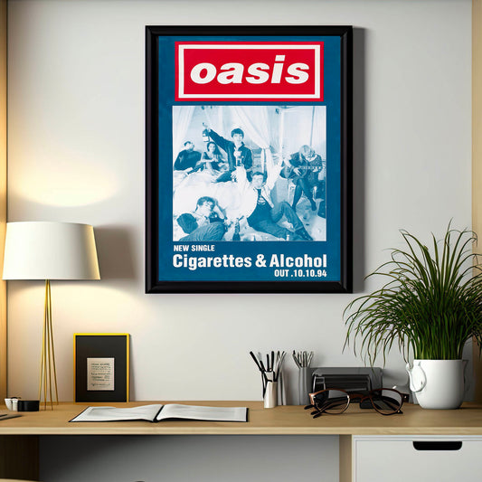 Oasis New Single Cigarettes & Alcohol 10-10-94 Promo Poster Ready To Frame A3